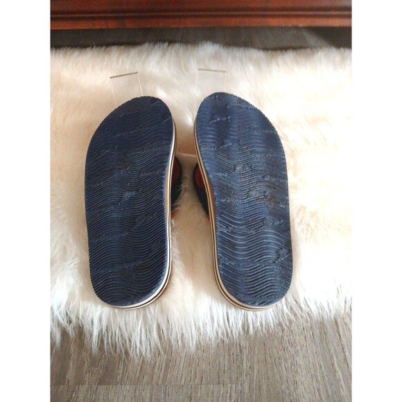TOMMY BAHAMA KEHNAN MEN'S SIZE 9 NAVY/ORANGE CANVAS FLIP FLOPS - Picture 6 of 10